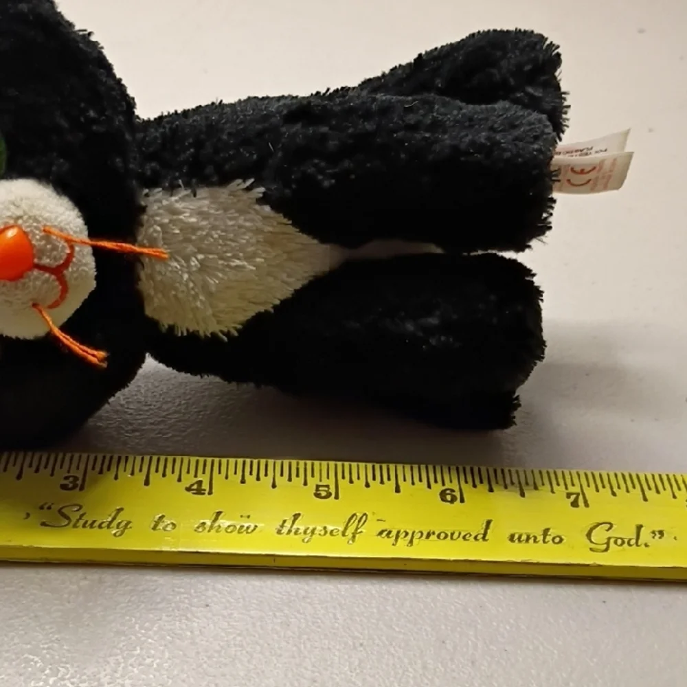 Ty Plush Cat Frights with Orange and Black Accents Lg Orange & Green Eyes Kitch